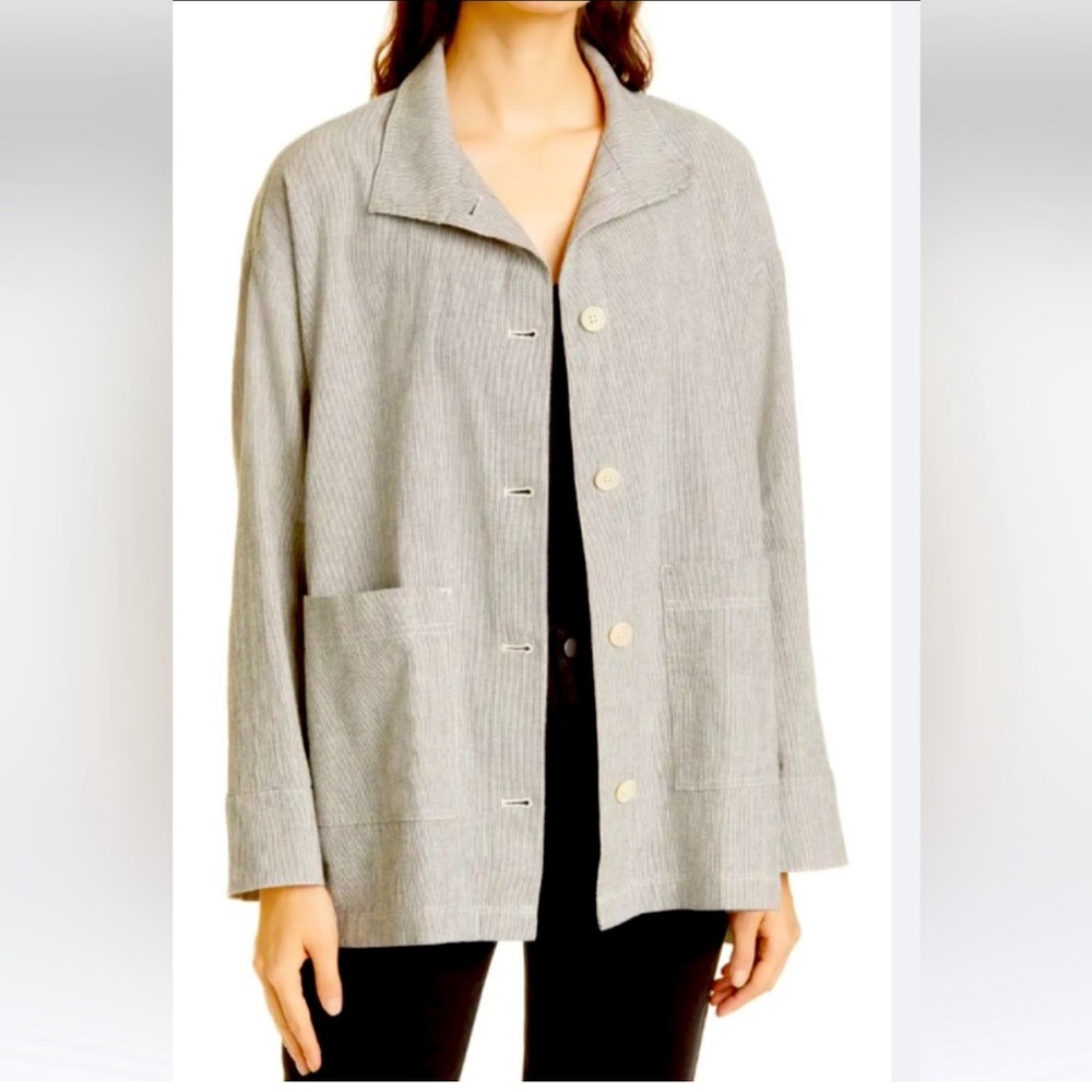 Eileen Fisher Gray Button-Up Jacket